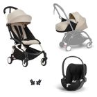 Poussette Trio YOYO 3 pack 0+ & 6+ + siège auto Cloud T Black - Châssis blanc - Bonpoint