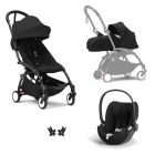 Poussette Trio YOYO 3 pack 0+ & 6+ + siège auto Cloud T Black - Châssis noir - Noir