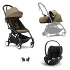 Poussette Trio YOYO 3 pack 0+ & 6+ + siège auto Cloud T Black - Châssis noir - Toffee
