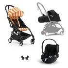 Poussette Trio YOYO 3 pack 0+ & 6+ + siège auto Cloud T plus Black - Châssis noir - Capri / Noir