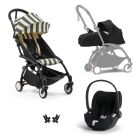 Poussette Trio YOYO 3 pack 0+ & 6+ + siège auto Cloud T plus Black - Châssis noir - Monaco / Noir