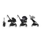 Poussette trio YOYO 3 - Châssis noir Pack 0+ & 6+ Zebra / Noir + siège auto car seat by Besafe