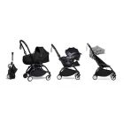 Poussette trio YOYO 3 - Châssis noir Pack 6+ siège auto car seat by Besafe + Nacelle Zebra Noir