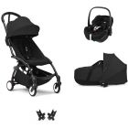 Poussette Trio YOYO 3 pack 6+ et siège auto Pebble 360 Pro² + Nacelle YOYO - Chassis noir - Noir