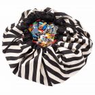 Grand sac à jouets / tapis de jeu 2 en 1 Stripes Black