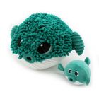 Peluche géante poisson globe et son bébé vert Gobetou Les Ptipotos