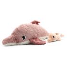 Peluche Ptipotos Dauphin maman et son bébé rose