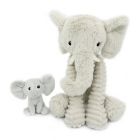 Peluche Les Ptipotos Éléphant et son bébé Gris