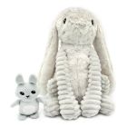 Peluche Les Ptipotos Lapin et son bébé Gris
