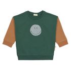 Pull enfant en coton bio - Little Gang Smile vert foncé 9/12 mois