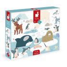 Puzzle enfant tactile Animaux polaires 20 pièces