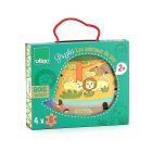 Coffret de 4 puzzles en bois - Les animaux du zoo
