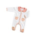 Pyjama bébé blanc 1 mois col motif floral Esmée