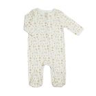 Pyjama coton zip 6 mois AOP Ecru