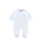 Pyjama bébé velours rayé grège 12 mois