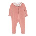 Pyjama Rose en velours Toile de Jouy 18 mois