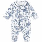 Pyjama bébé imprimé Toile de Jouy Bleu 1 mois