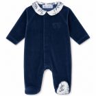 Pyjama bébé en velours Toile de Jouy Bleu 6 mois