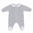 Pyjama bébé en velours Toile de Jouy Gris 6 mois