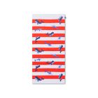 Serviette de plage coton 135 x 65 cm - Baleine rouge