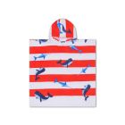 Poncho de plage baleine rouge 65x65 cm