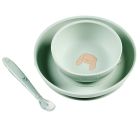 Set repas en silicone Vert / lapin
