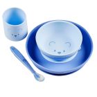 Coffret repas 4 pièces en silicone Bleu