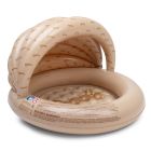 Piscine gonflable avec canopy léopard beige
