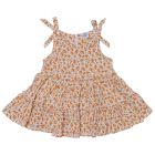Robe bretelles en gaze liberty orange - 18 mois