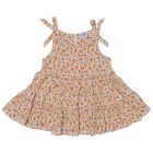 Robe bretelles en gaze liberty orange - 6 mois
