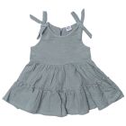 Robe bretelles en gaze vert de gris - 18 mois