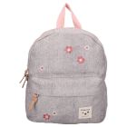 Sac à dos enfant Fleurs gris demin 31 cm