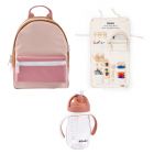Sac à dos Faro Dusty rose + Tasse paille 300 ml Terracotta + Coffret instruments de musique enfant 8 pièces