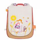 Sac à dos enfant La fille et la trottinette écrue personnalisable
