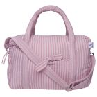 Sac à langer en gaze de coton rayé vieux rose