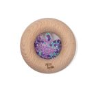 Hochet sensoriel bébé Donut en bois Aubergines