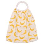 Serviette élastique enfant double gaze de coton bananes/ ivoire
