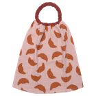 Serviette élastique enfant gaze de coton croissants / verso toffee