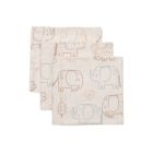 Lot de 3 langes en coton 31 x 31 cm Elephant Tales