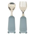 Set de couverts enfant bleu cuillère et fourchette