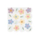 Lot de 16 grandes serviettes Happy Flowers