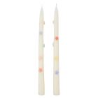 Lot de 2 bougies coniques Étoiles multicolores