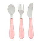 Set de 3 couverts inox Old pink