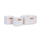Lot de 3 paniers de rangement à suspendre Teddy Off White