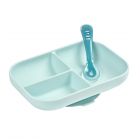 Set repas silicone compartimenté bleu