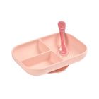 Set repas silicone compartimenté rose