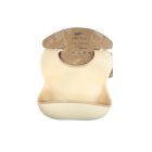 Lot de 2 bavoirs silicone avec Rebords , collection Petit Miam Vanille