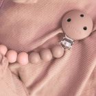 Attache sucette en silicone rose