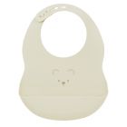 Bavoir en silicone pêche poudré imprimé étoiles