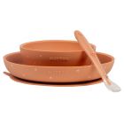 Coffret repas 3 pièces en silicone terracotta /étoiles